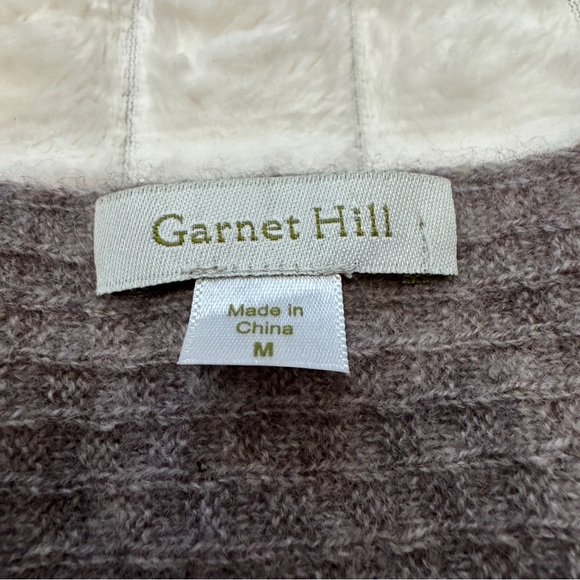 Garnet Hill Medium 100% Cashmere Purple Gray Sweater ~ Classic Minimalist - Picture 7 of 8